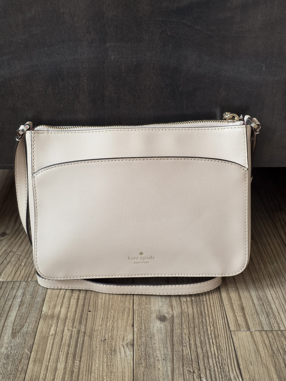 Kate Spade Adel Medium Top Zip Crossbody Bag Warm Beige - Picture 2 of 8